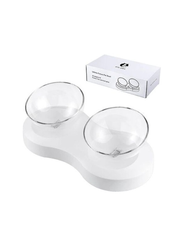 ELS Pet Kedi ve Köpek İkili Şeffaf Mama ve Su Kabı