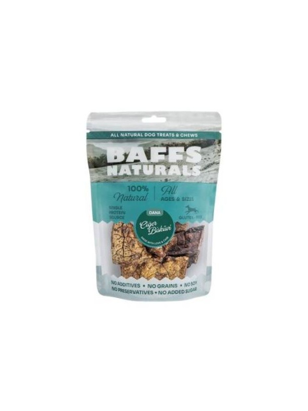 Baffs Naturals Kurutulmuş Dana Ciğer Bisküvi Köpek Ödülü 100 gr