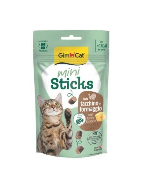 Gimcat Mini Sticks Hindili ve Peynirli Kedi Ödül Çubukları 50gr