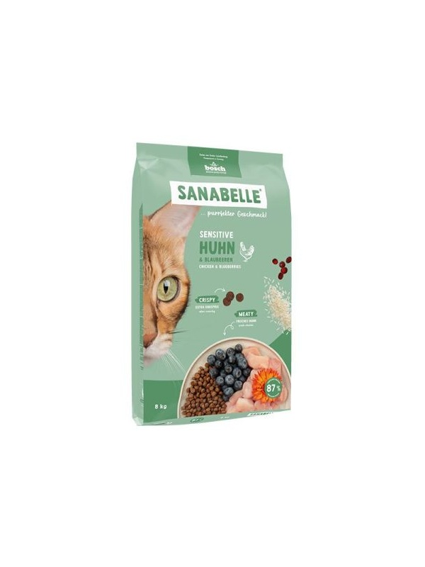Sanabelle Sensitive Tavuklu ve Yaban Mersinli Yetişkin Kuru Kedi Maması 8 Kg