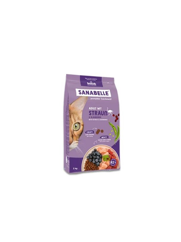 Sanabelle Life Adult Devekuşlu & Yaban Mersinli Kuru Kedi Maması 8 kg