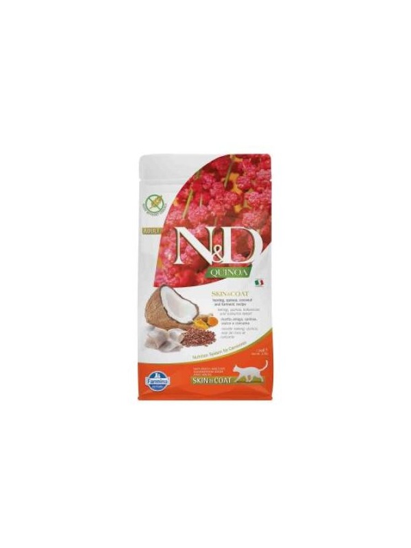 N&D Quinoa Tahılsız Skin & Coat Ringa Balıklı Yetişkin Kedi Maması 1,5 kg