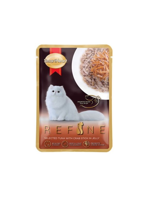 Smart Refine Pouch Jöle Seçilmiş Ton Balıklı ve Yengeç Kedi Yaş Maması 70 Gr