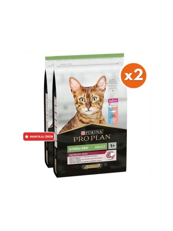 Pro Plan Kısırlaştırılmış Morina ve Alabalık Kedi Maması 10 Kg x 2 Adet