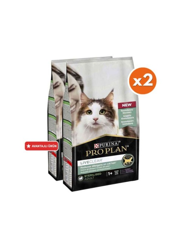 Pro Plan Live Clear Sterilised Hindi Kısırlaştırılmış Kedi Maması 7 Kg x 2 Adet