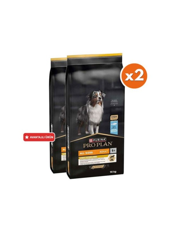 Pro Plan Light Sterilised Balıklı Kısırlaştırılmış Köpek Maması 14 Kg x 2 Adet