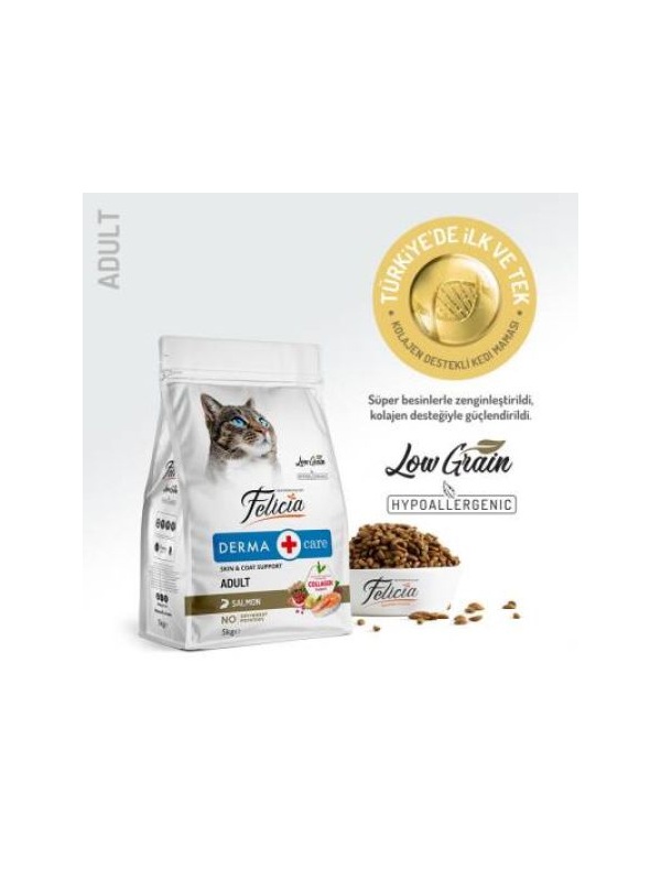 Felicia  Somonlu Düşük Tahıllı Kolajenli Yetşkin Kedi Maması 5 kg