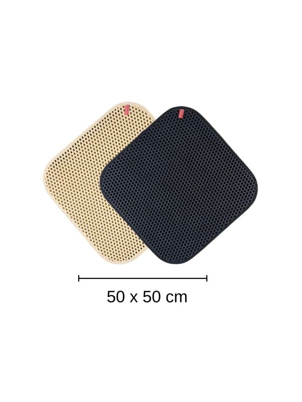 Pugalo CleanPaw Premium Elekli Çift Katmanlı Siyah/Bej Kedi Kumu Paspası 50x50 cm