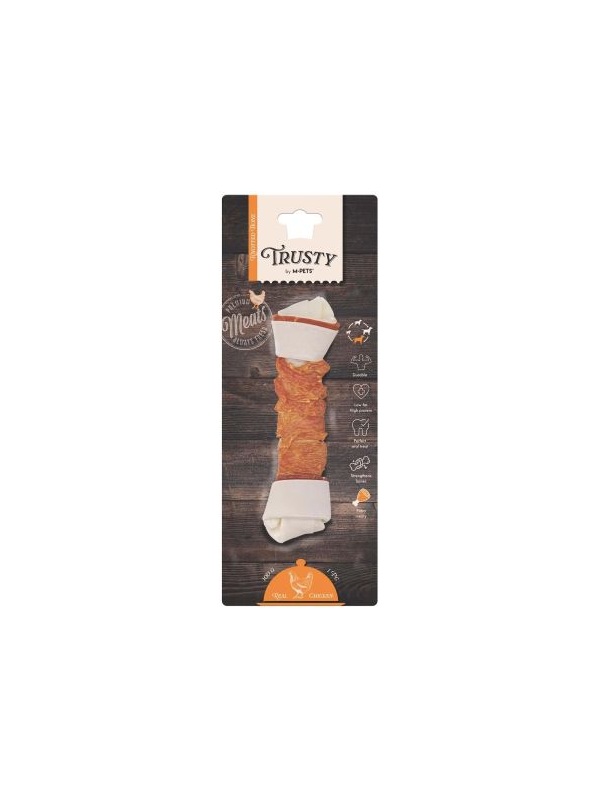M-Pets Trusty Tavuklu ve Sığır Derili Düğümlü Köpek Çiğneme Kemiği 20,3cm