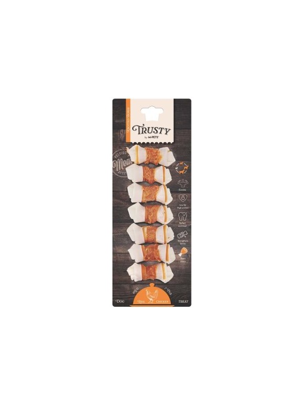 M-Pets Trusty Ağız Bakımı için Tavuklu Düğümlü Köpek Çiğneme Kemiği 6,4cm (7'li)