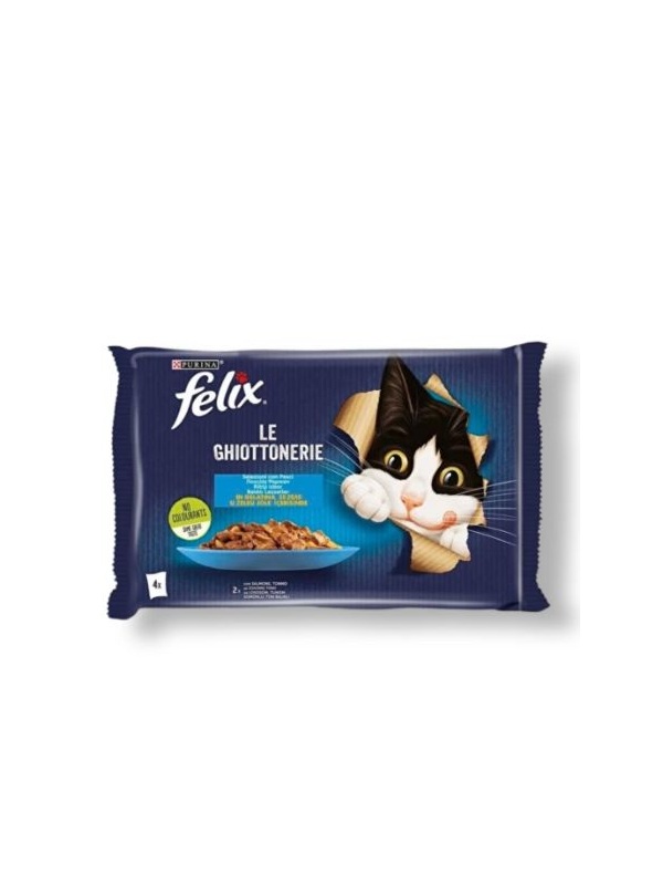 Felix Somonlu ve Ton Balıklı Pouch Yetişkin Kedi Yaş Maması 4 x 85 gr