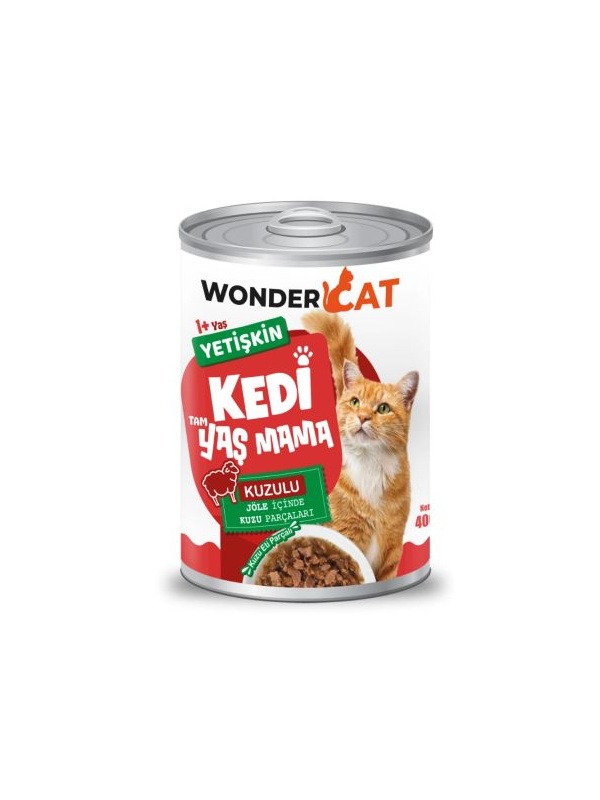 WonderCat Kuzulu Yetişkin Kedi Konservesi 400 gr