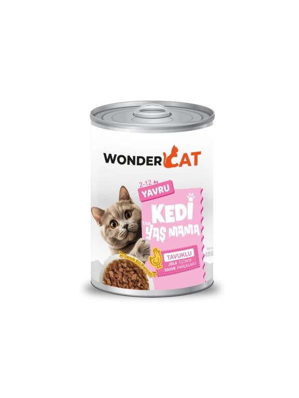 WonderCat Tavuklu Yavru Kedi Konservesi 400 gr