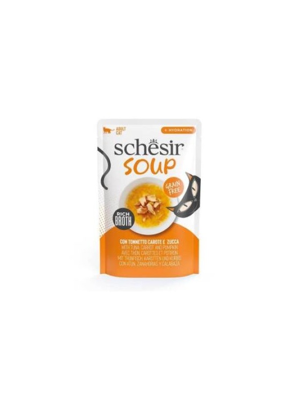 Schesir Soup Ton Balığı ile Bal Kabağı Yetişkin Kedi Çorbası Pouch 40g