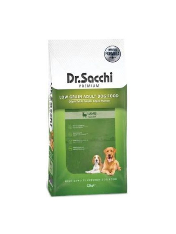 Dr. Sacchi Premium Düşük Tahıllı Kuzu Etli Yetişkin Köpek Maması 12 kg