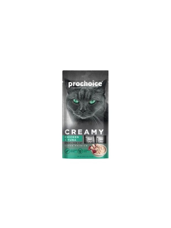 Prochoice Creamy Tavuklu ve Ton Balıklı Krema Kedi Ödül Maması 4 x 15 gr