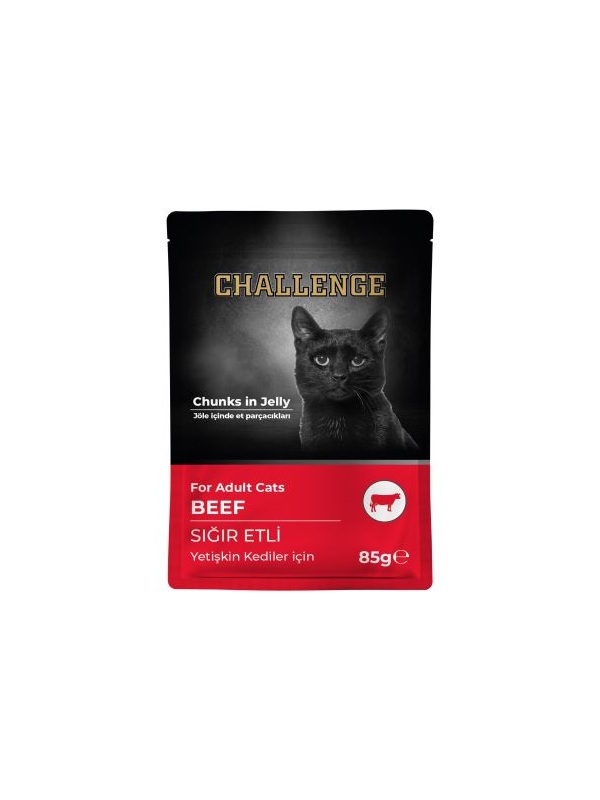 challenge pouch challenge sığır etli yaş kedi maması 85gr