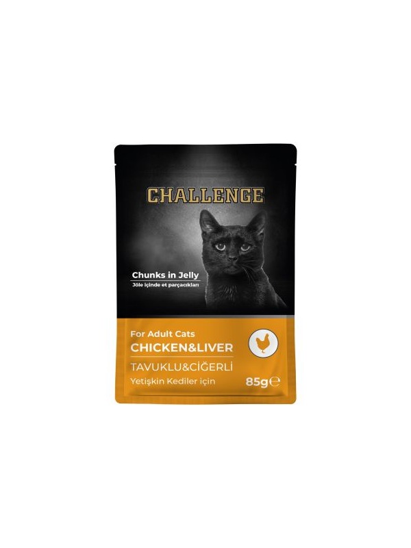 Challenge Pouch Challenge Tavuklu Ciğerli Yetişkin Kedi Yaş Mama 85gr
