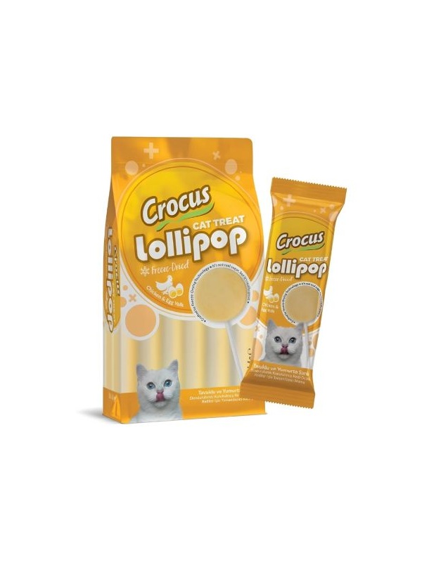 Crocus Tavuklu ve Yumurta Sarılı Lolipop Kedi Ödül Maması 10x1,4 gr