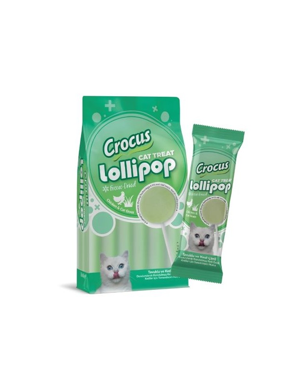 Crocus Tavuklu ve Kedi Çimli Lolipop Kedi Ödül Maması