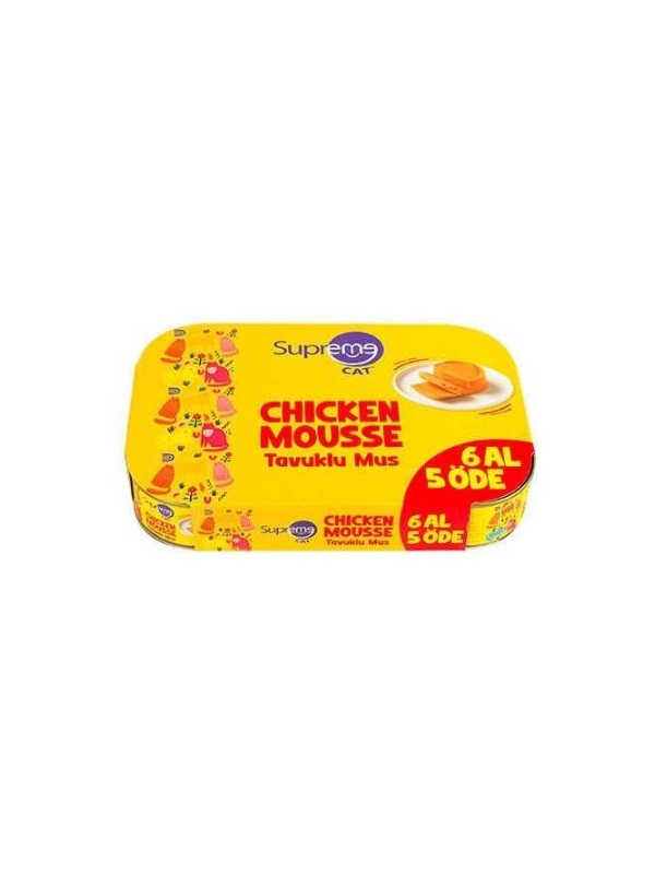 Supreme Cat Mousse Tavuklu Yetişkin Kedi Konservesi 85 Gr 6 Al 5 Öde