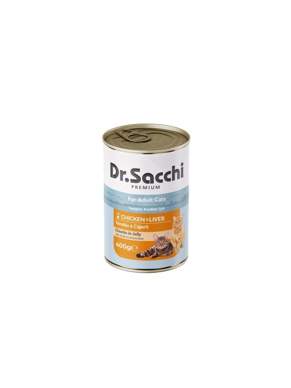 Dr.Sacchi Konserve Kedi Tavuklu Ciğerli 400gr