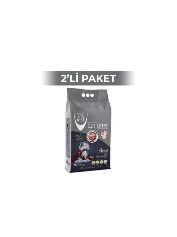 Van Cat Aktif Karbonlu İnce Taneli Topaklanan Bentonit Kedi Kumu 10 Lt X 2 Adet