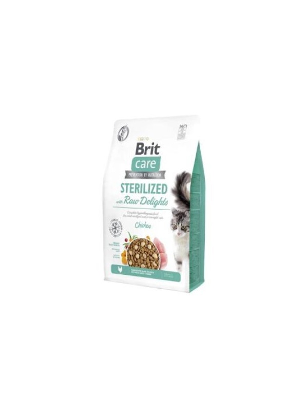 Brit Care Sterilized Raw Delight Kısırlaştırılmış Kediler İçin Tavuk Etli Dondurularak Kurutulmuş Mama 2 Kg