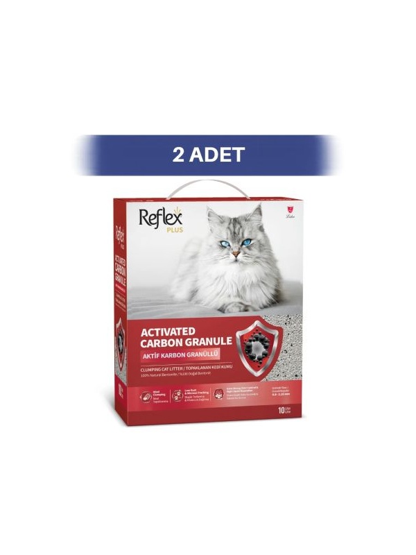 Reflex Plus Aktif Karbonlu Granüllü Kedi Kumu 2 x 10 lt