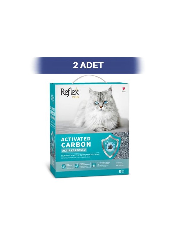 Reflex Plus Aktif Karbonlu Topaklanan Kedi Kumu 2 x 10 lt