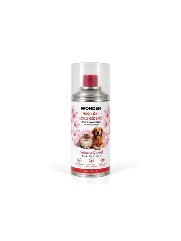 WonderCat & WonderDog Sakura Çiçeği Kokulu Kedi ve Köpekler için Koku Giderici Sprey 150 ml