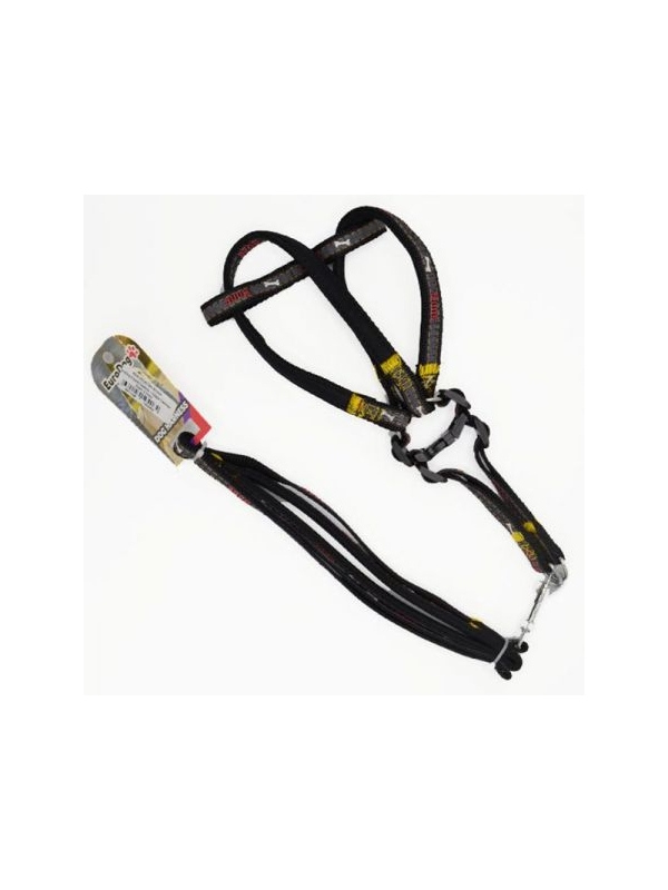 Euro Dog Köpek Uzatma Tasması ve Göğüs Tasması Siyah 20 Mm 120 Cm