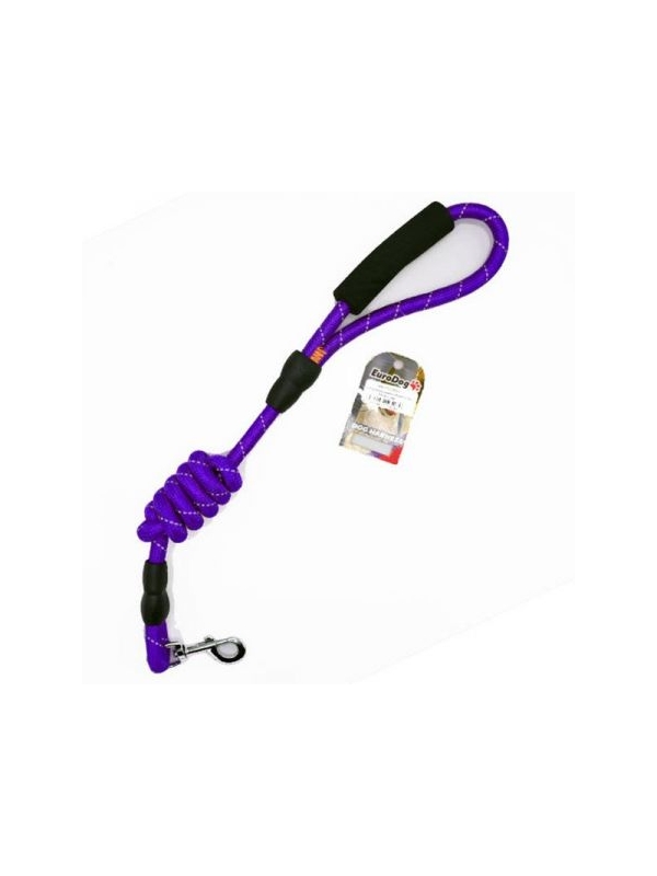 Euro Dog Reflektörlü Köpek Uzatma Tasması Mor 14 Mm 120 Cm