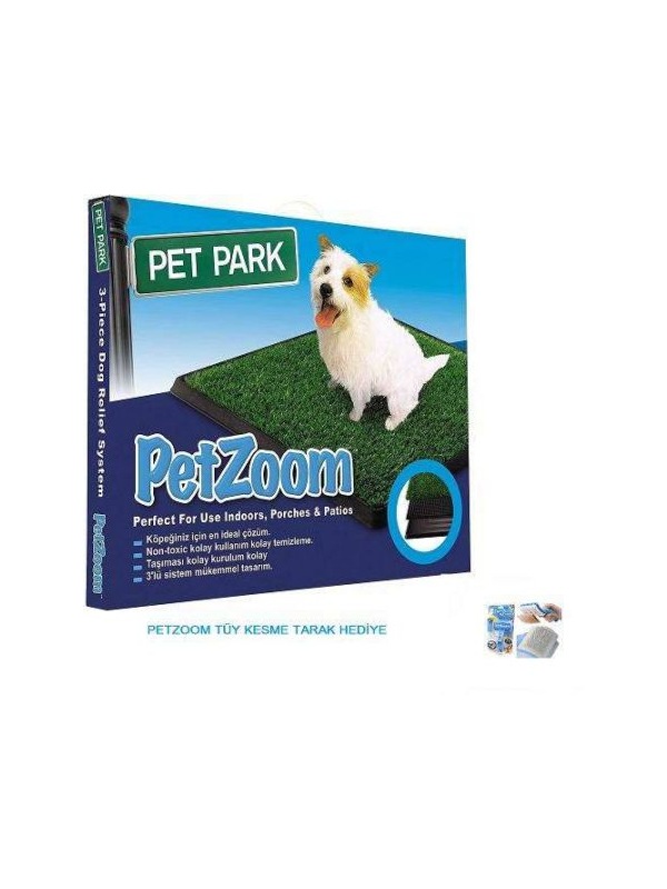 Petzoom Pet Park Tuvalet ve Petzoom Tarak Tüy Kesme Aleti Hediye