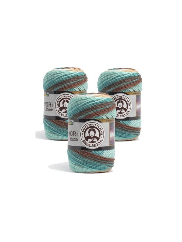 3 Adet Favori Batik El Örgü Ipliği 100 Gr 910