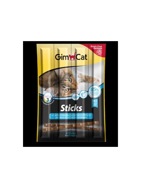 GimCat Sticks Somon Morina Tahılsız Ödül Çubukları 4'lü 20 gr