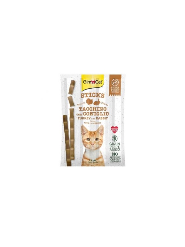 GimCat Sticks Hindi Etli Tavşan etli Tahılsız Ödül Çubukları 4lü 20gr