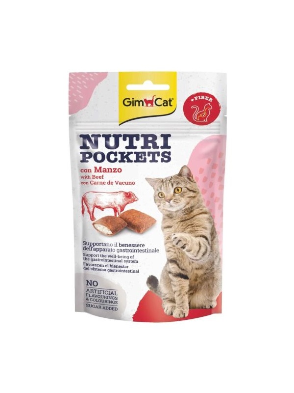 GimCat Nutripockets Kedi Ödülü Biftek Malt 60Gr