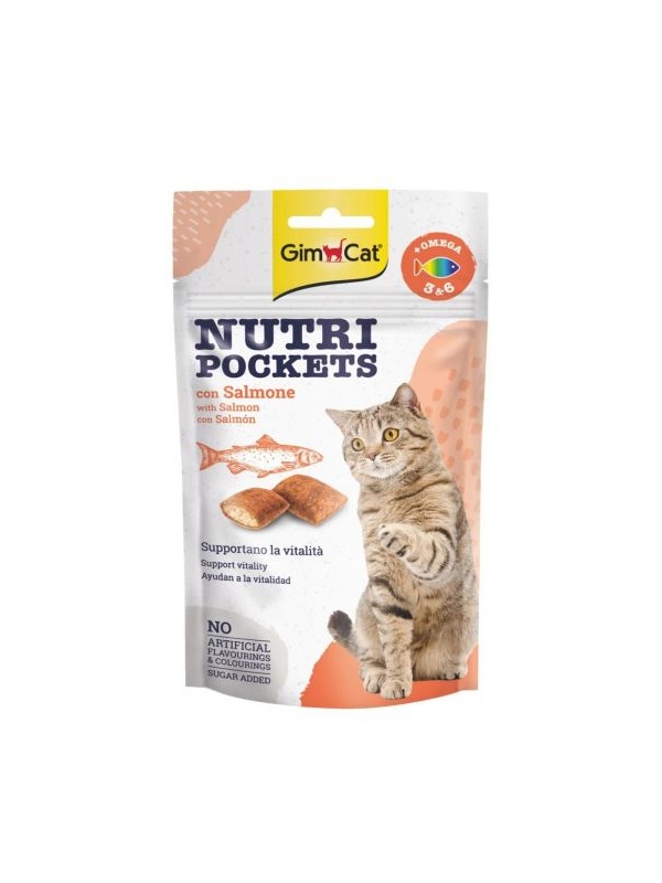GimCat Nutripockets Kedi Ödülü Somon Omega 3&6 60Gr