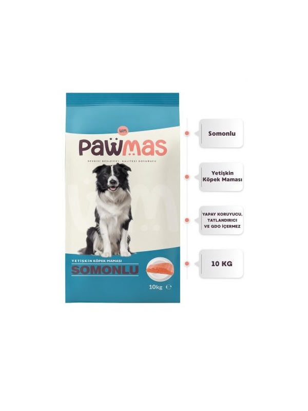 Pawmas Somonlu Yetişkin Köpek Maması 10 Kg