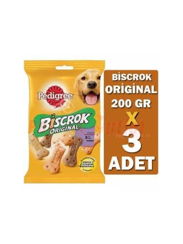 Pedigree Biscrok Original Köpek Ödül Bisküvisi 200 Gr X 3 Adet