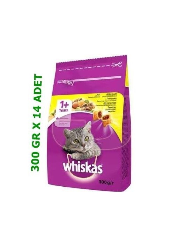 Whiskas Kuru Mama Tavuklu 300 Gr x 14 Adet (Koli)