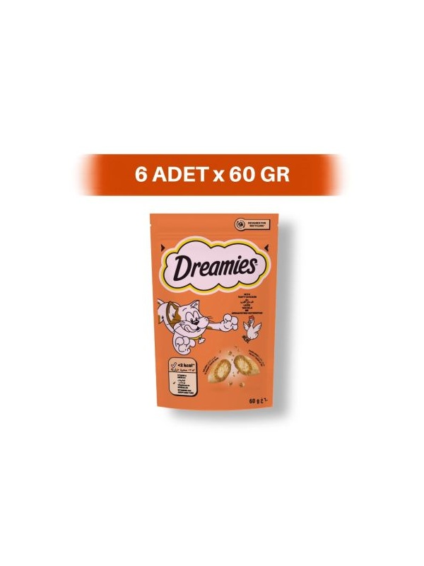 Dreamies Tavuk Dolgulu Bisküvi Kedi Ödül Maması 6 x 60 gr