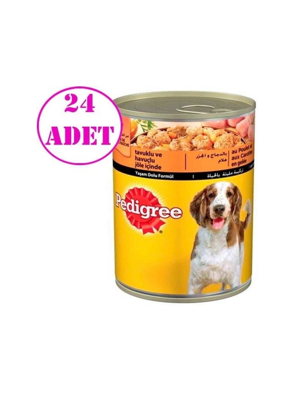 Pedigree Tavuklu-Havuçlu Konserve 400 gr x 24 Adet