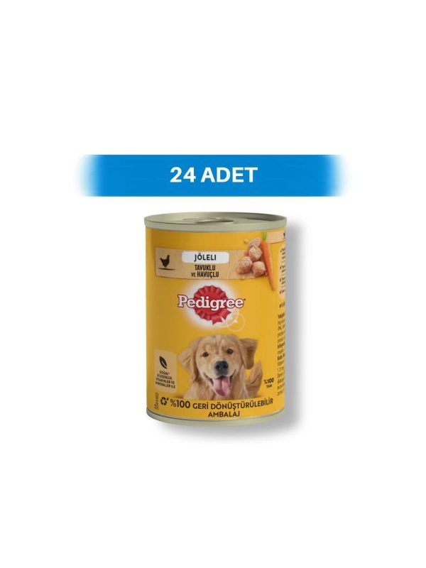 Pedigree Tavuklu ve Havuçlu Yetişkin Köpek Konservesi 24 x 400 gr