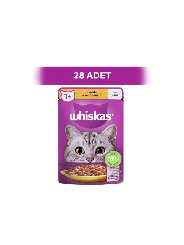 Whiskas Tavuklu Pouch Yetişkin Kedi Yaş Maması 28 x 85 gr