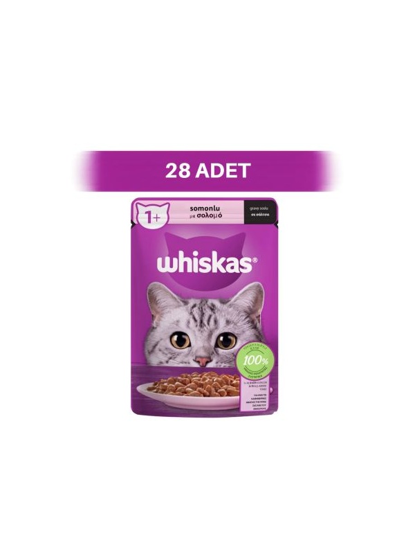 Whiskas Somonlu Pouch Yetişkin Kedi Yaş Maması 28 x 85 gr