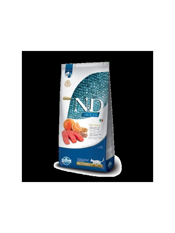 N&D Ocean Düşük Tahıllı Somonlu, Ata Tahıllı ve Portakallı Kısırlaştırılmış Yetişkin Kedi Maması 10 kg