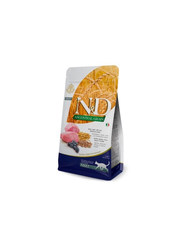 N&D Düşük Tahıllı Kuzu Etli ve Yaban Mersinli Yetişkin Kedi Maması 10 kg