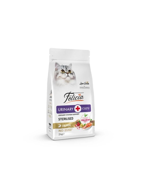 Felicia Hipoalerjenik Az Tahıllı Üriner Sağlığı için Somonlu Kısırlaştırılmış Yetişkin Kedi Maması 2 kg